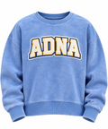 ADNA Cornflower Acid Wash Fleece Oversized Pullover