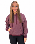 Burgundy Striped French Terry Hoodie