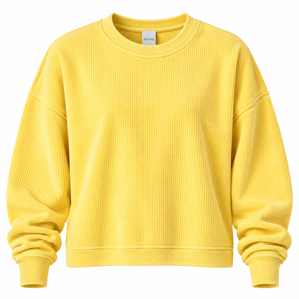 Pick Your Patch Yellow Corded Crewneck | Custom Chenille Game Day Sweatshirt