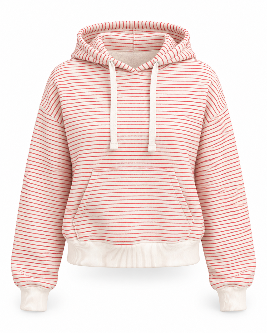 Red Striped French Terry Hoodie