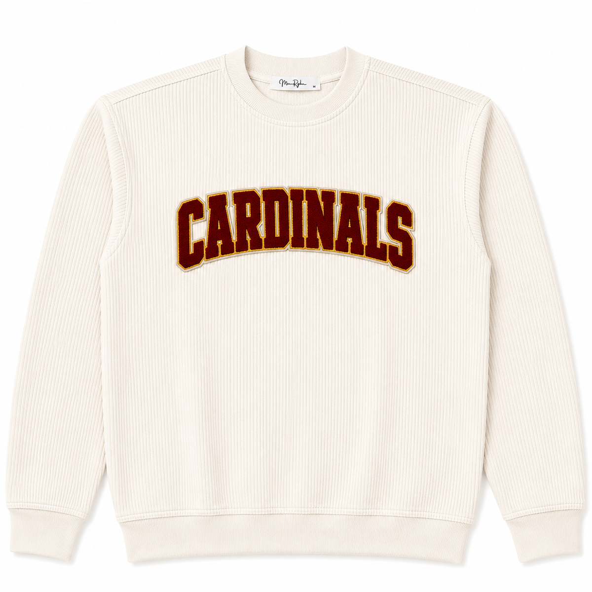 Oversized Ivory Game Day Corded Crew Sweatshirt | Custom Team Spirit Crewneck
