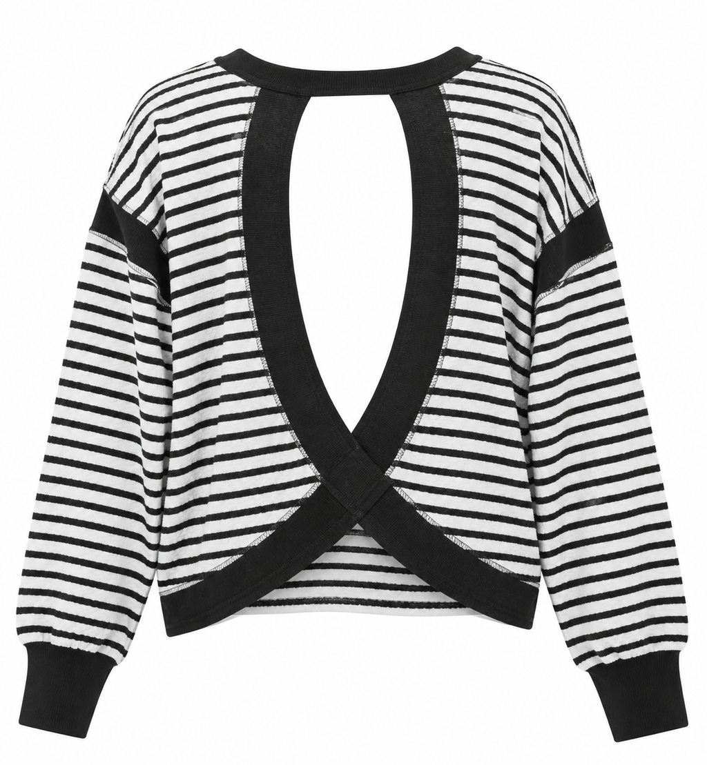 Striped Open-Back Knit