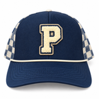 Navy Pick Your Patch Checkered Trucker Hat