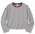 Charcoal Stripe Contrast Long Sleeve