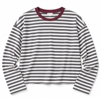 Charcoal Stripe Contrast Long Sleeve