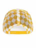 Yellow Adna Checkered Trucker Hat | Chenille A Game Day Hat