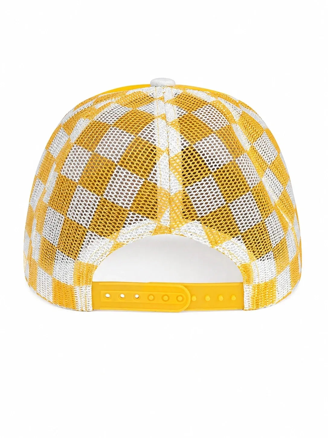 Yellow Adna Checkered Trucker Hat | Chenille A Game Day Hat