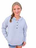Half Button Hooded Pullover