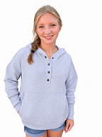 Half Button Hooded Pullover