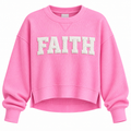 Faith Corded Crew, Pink Out