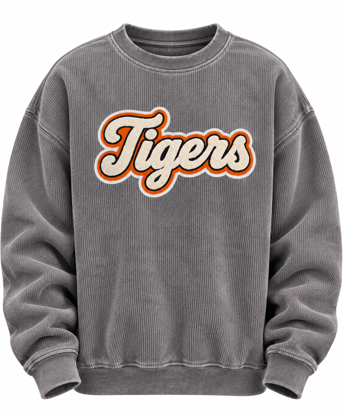 Tigers Charcoal Luxury Corded Crew Sweatshirt