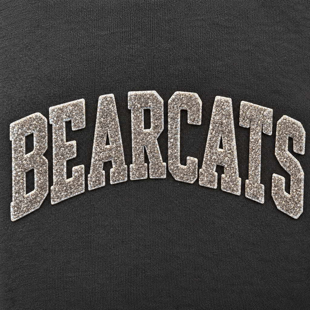 Bearcats Black Pigment Crewneck – Custom Chenille Patch