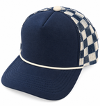 Navy Pick Your Patch Checkered Trucker Hat
