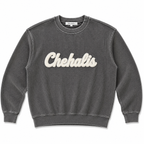 Oversized Pick Your Team Luxury Corded Crew Sweatshirt | Cream Chenille Patch