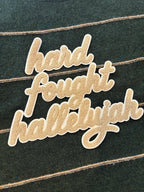 Chenille Hard Fought Hallelujah Sweater | Faith-Inspired Women's Boutique Sweater