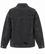 Black Wash Distressed Denim Jacket