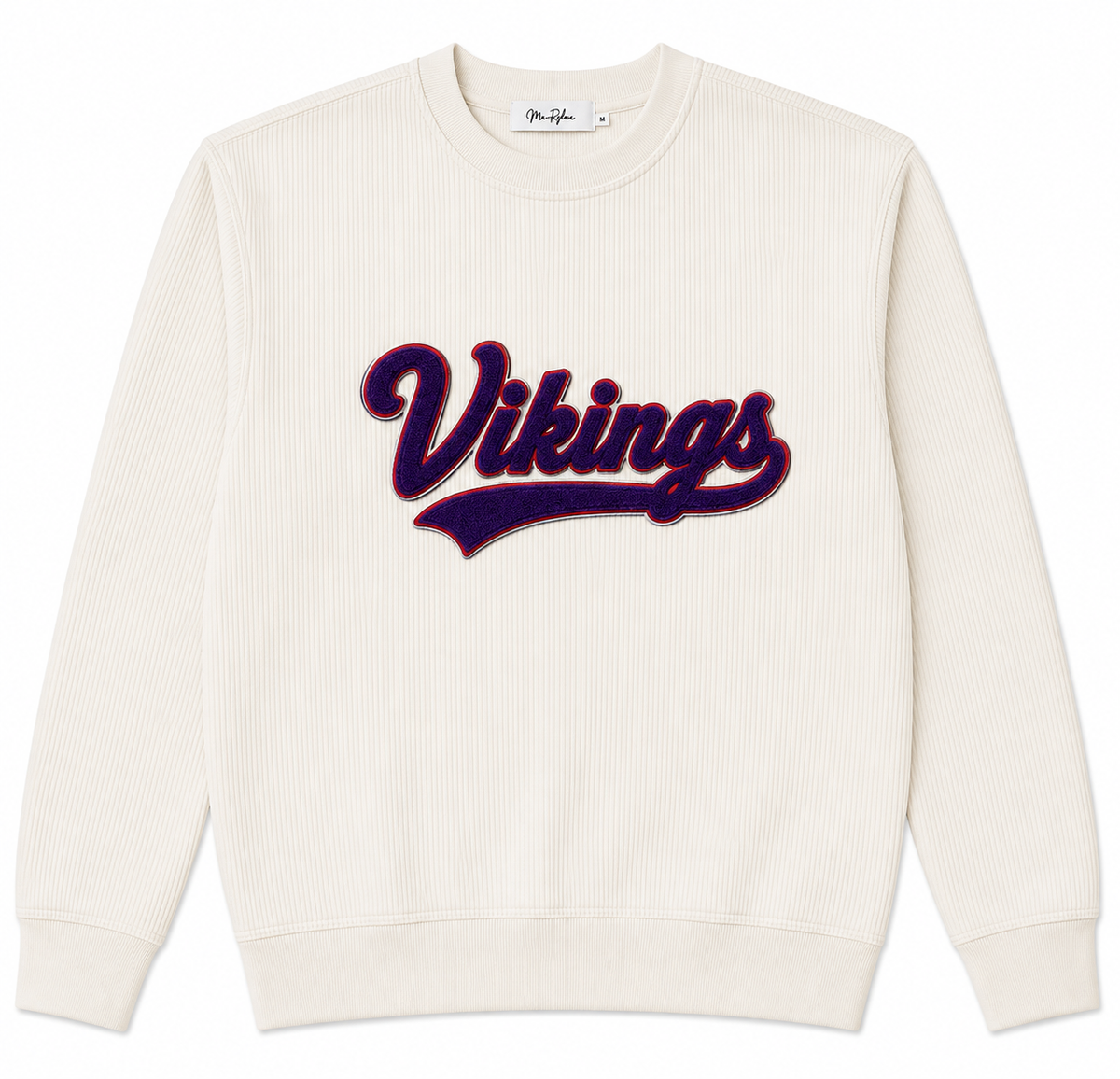 Oversized Ivory Game Day Corded Crew Sweatshirt | Custom Team Spirit Crewneck