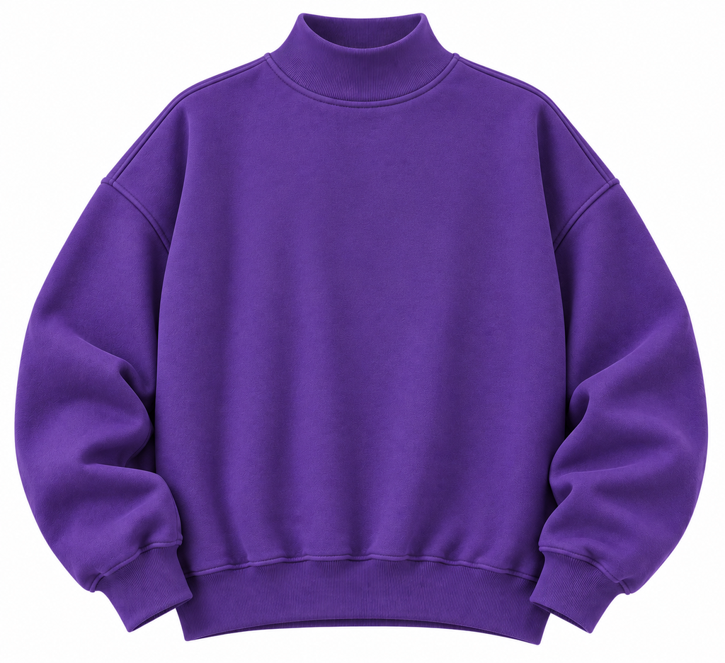 Purple Reversible Mock Neck Sweatshirt