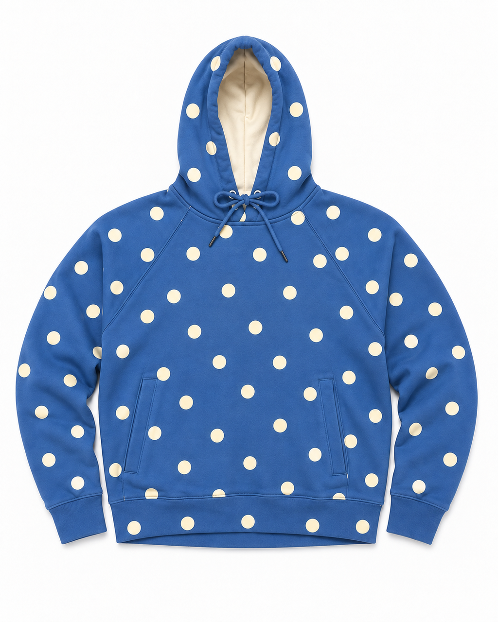 Blue Polka Dot Chenille Patch Hoodie | Boutique Spirit Wear.