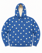 Blue Polka Dot Chenille Patch Hoodie | Boutique Spirit Wear.