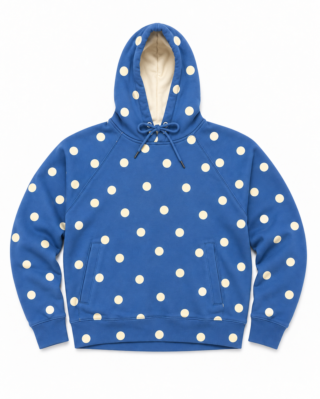 Blue Polka Dot Chenille Patch Hoodie | Boutique Spirit Wear.