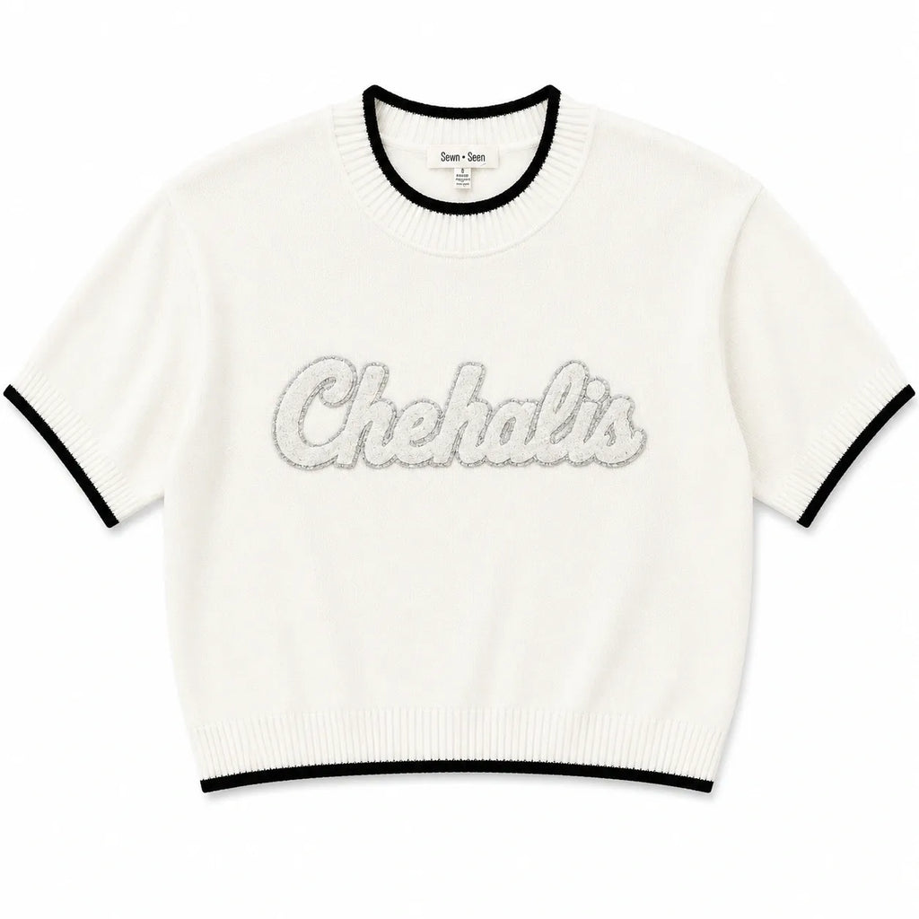 White Varsity Knit Game Day Top