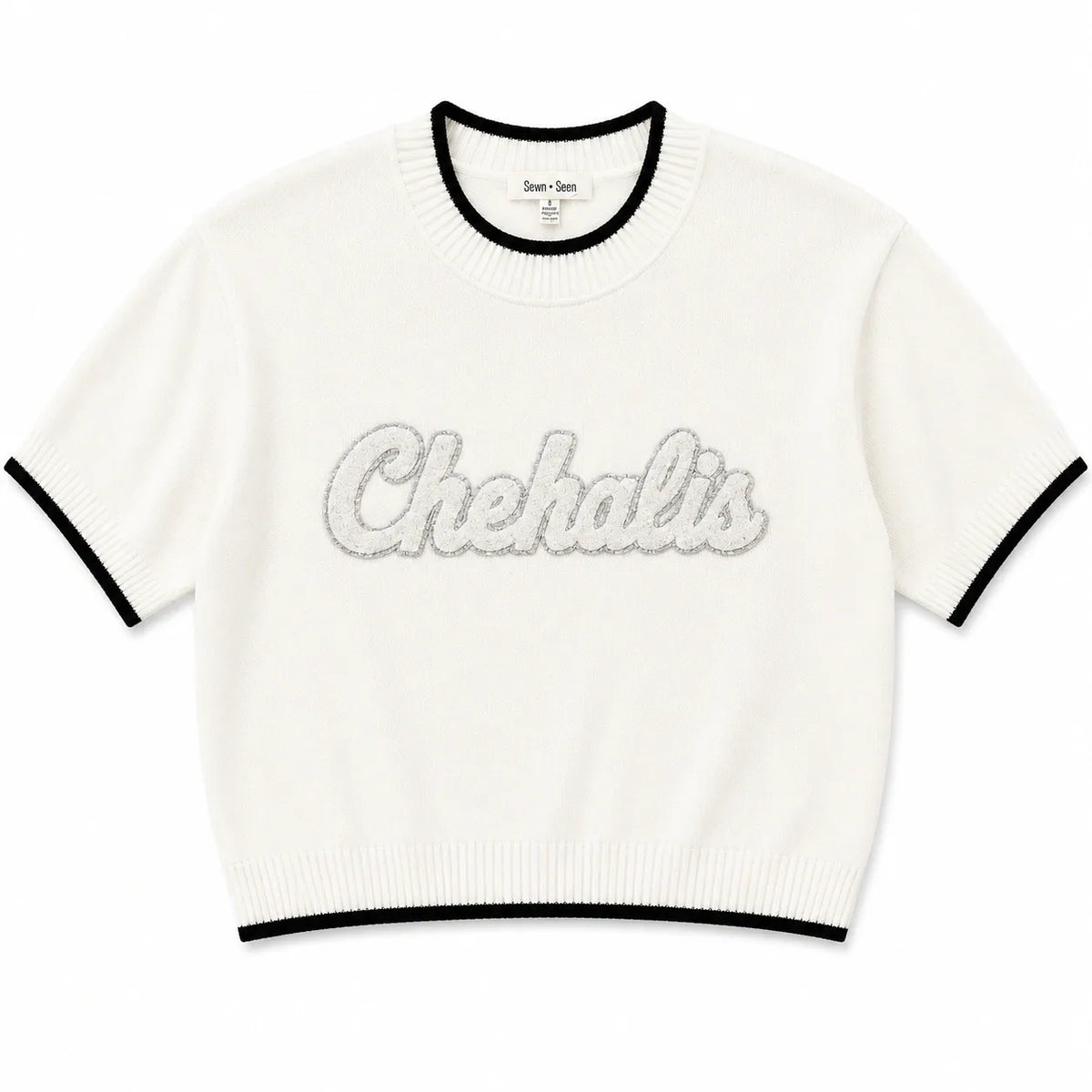 White Varsity Knit Game Day Top