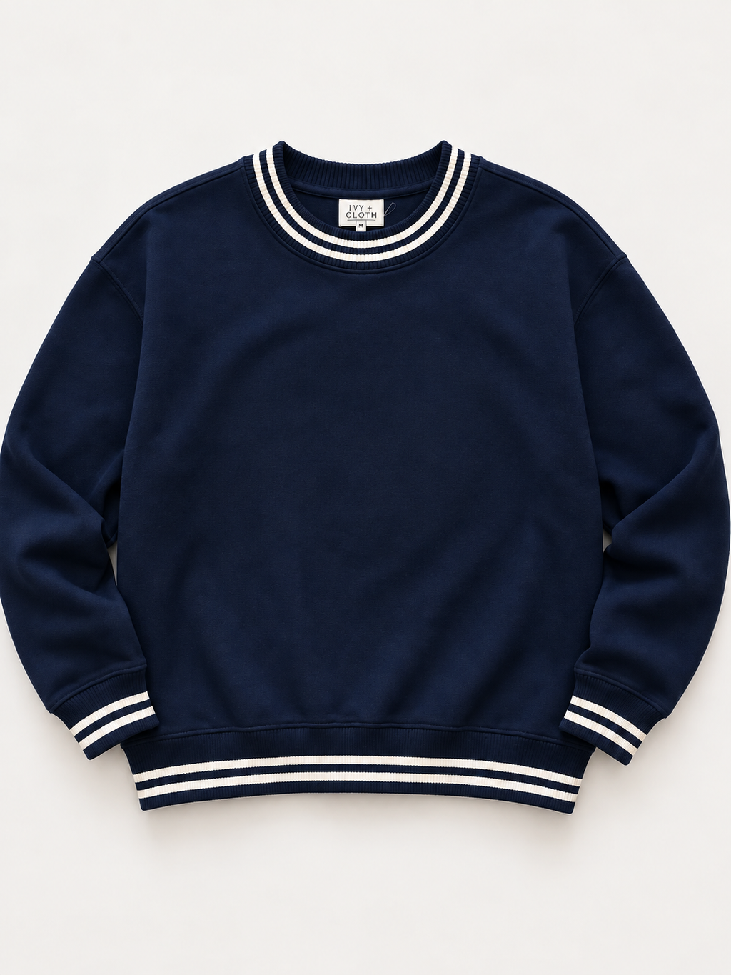 Navy Oversized Varsity Crewneck