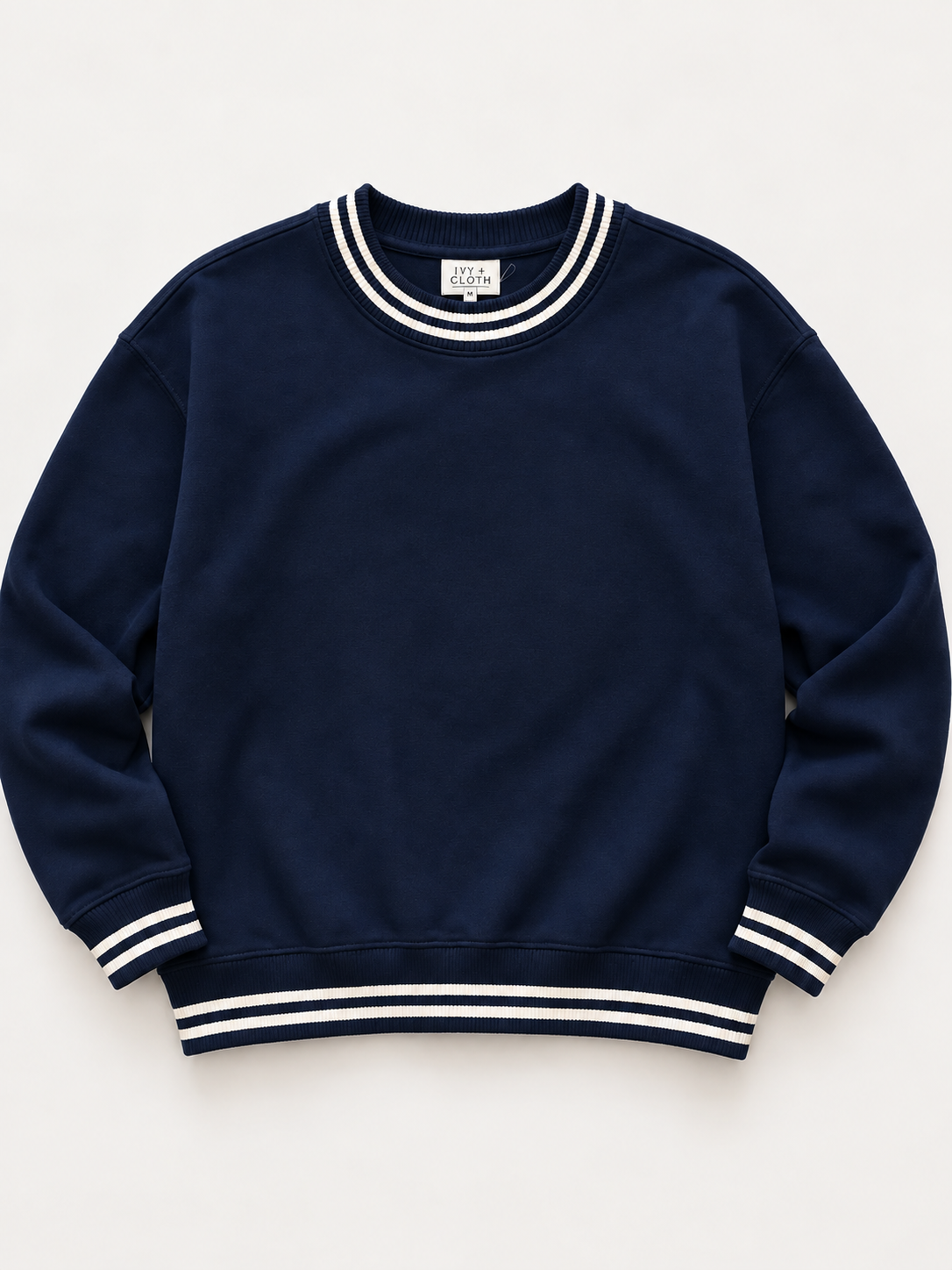 Navy Oversized Varsity Crewneck