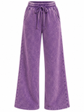 Violet Acid Wash Wide-Leg Sweatpants