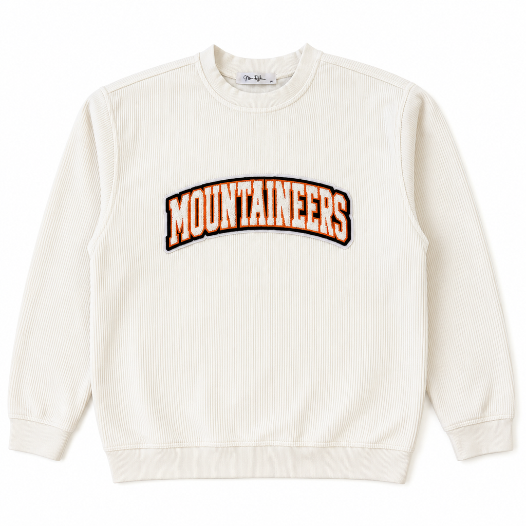Oversized Ivory Game Day Corded Crew Sweatshirt | Custom Team Spirit Crewneck