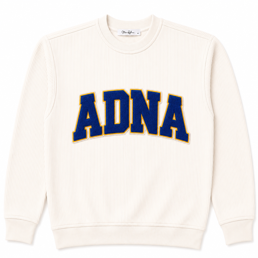 Oversized Ivory Game Day Corded Crew Sweatshirt | Custom Team Spirit Crewneck