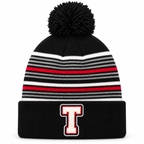 Toledo Red, White, Grey &  Black striped Beanie