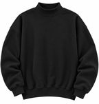 Black Reversible Mock Neck Sweatshirt