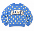Pick Your Patch Polka Dot Game Day Crewneck | Custom Chenille Sweatshirt