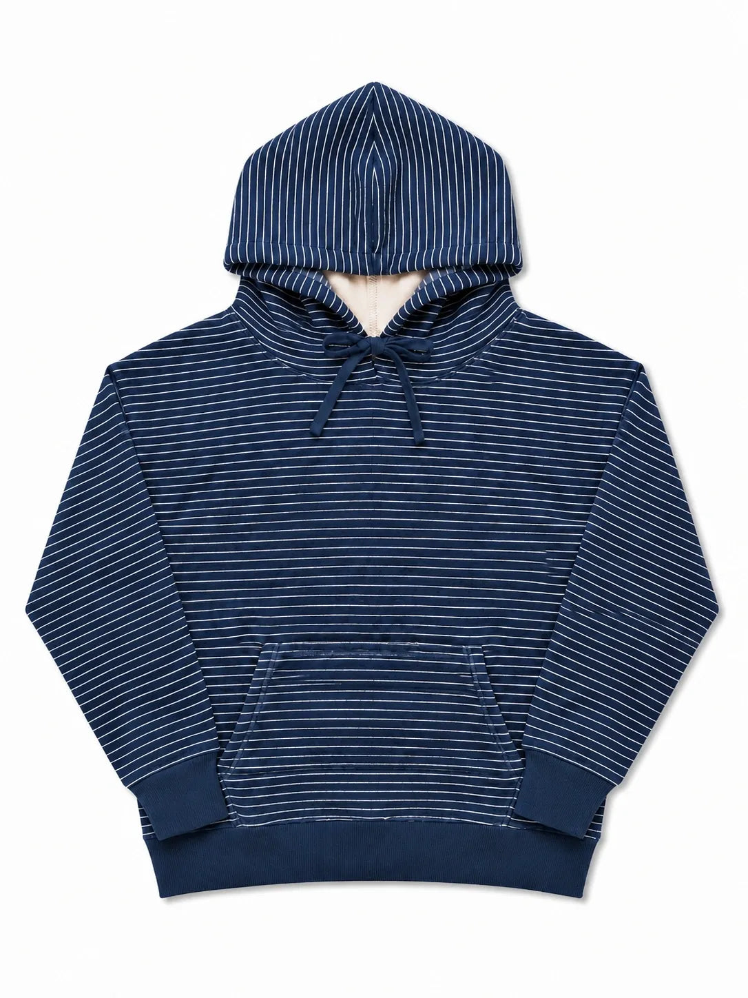Navy Striped French Terry Hoodie