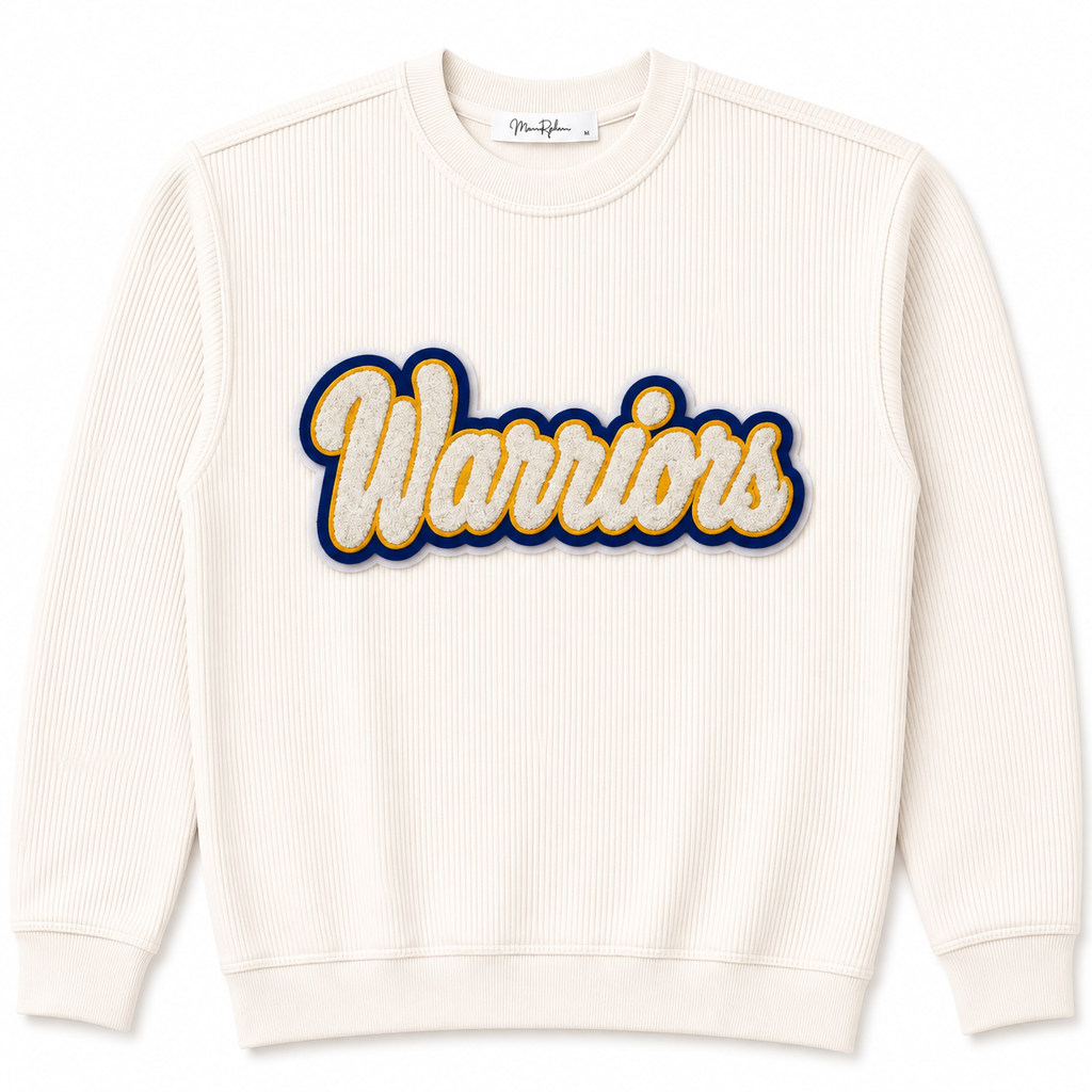 Oversized Ivory Game Day Corded Crew Sweatshirt | Custom Team Spirit Crewneck
