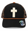 Cross Patch Leopard Ponytail Trucker Hat