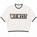 White Varsity Knit Game Day Top