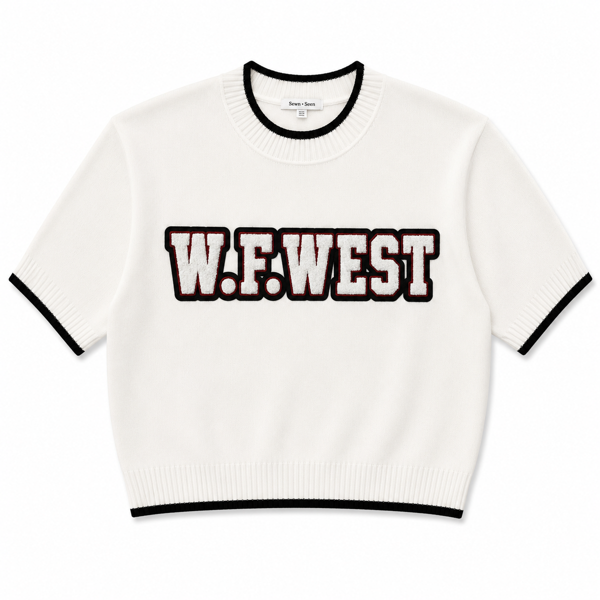 White Varsity Knit Game Day Top
