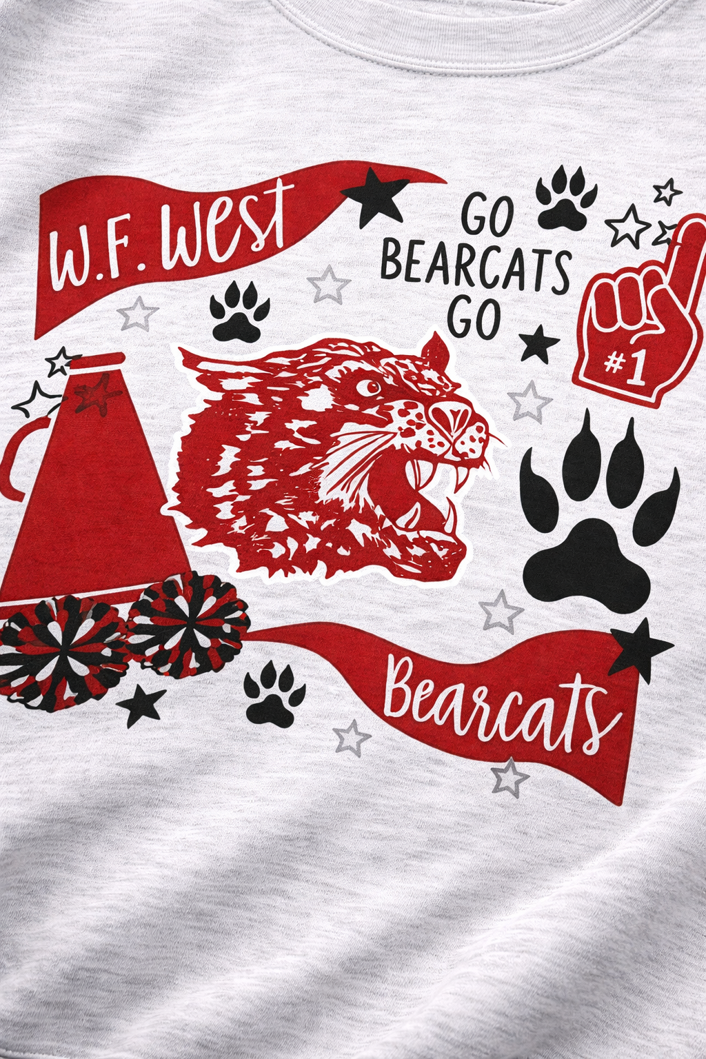 YOUTH W.F. West Bearcats Crewneck Sweatshirt | Game Day Spirit Wear
