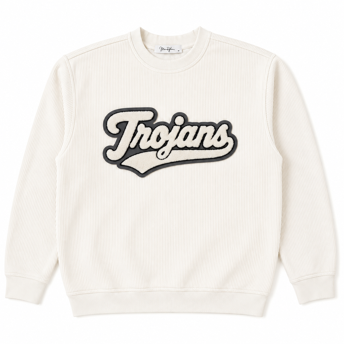 Oversized Ivory Game Day Corded Crew Sweatshirt | Custom Team Spirit Crewneck