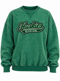 Emerald Green Acid Washed Oversized Fleece Crewneck