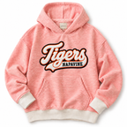 Oversized Coral Striped Hoodie