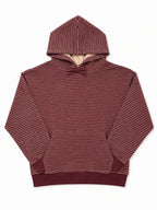 Burgundy Striped French Terry Hoodie
