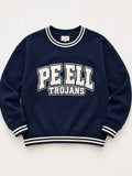 Navy Oversized Varsity Crewneck