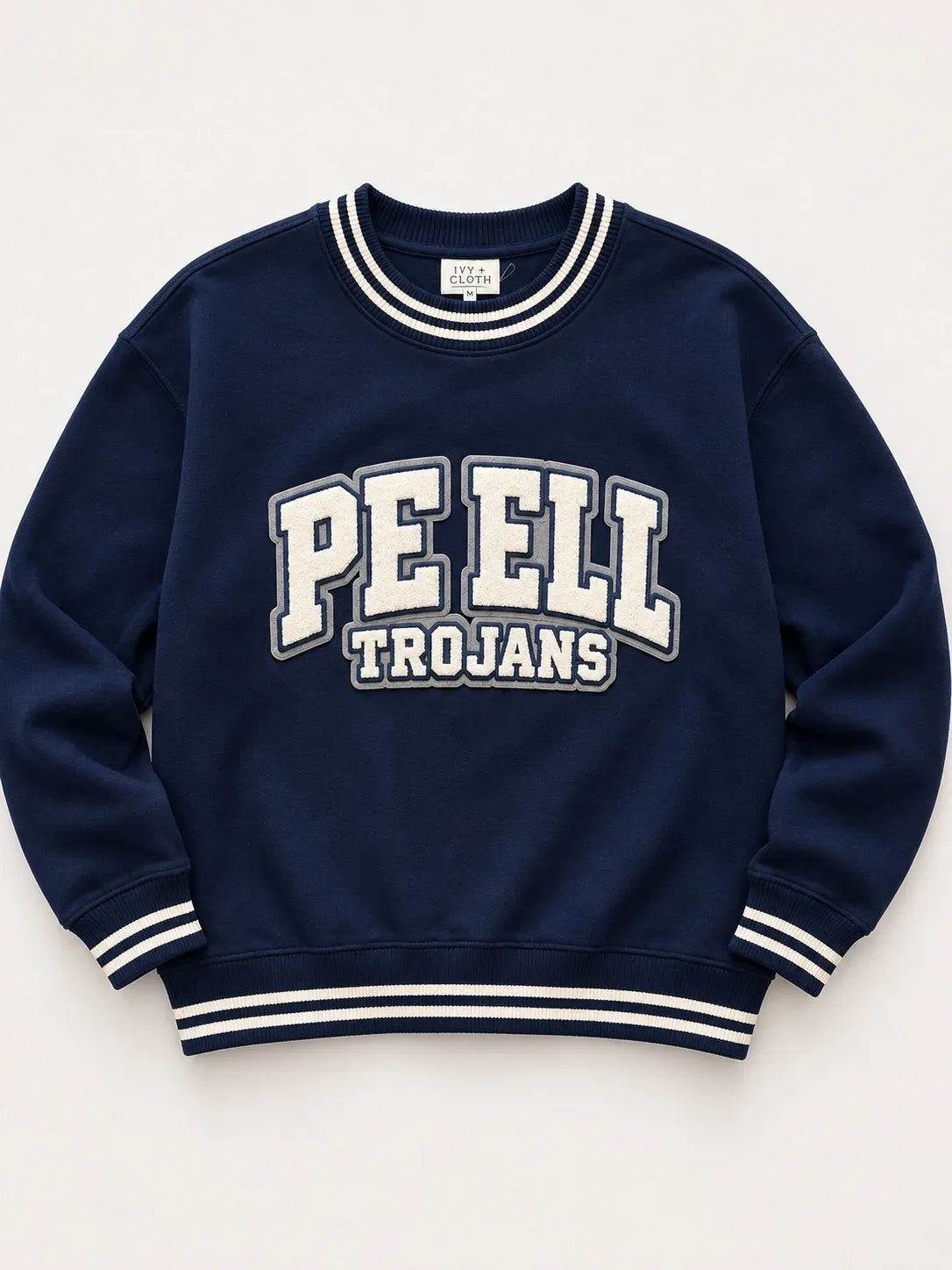 Navy Oversized Varsity Crewneck