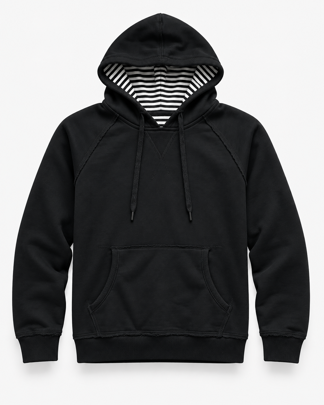 Black Striped Hood Everyday Hoodie