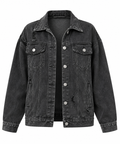 Black Wash Distressed Denim Jacket