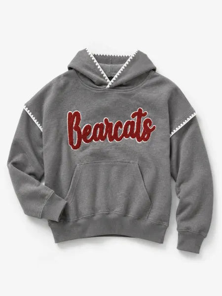 Pick Your Team Charcoal Crochet Edge Hoodie | Vintage-Inspired Game Day Sweatshirt